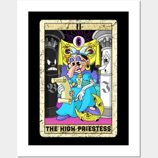 The High Priestess old timey cartoon II Tarot Card Papesse Posters and Art